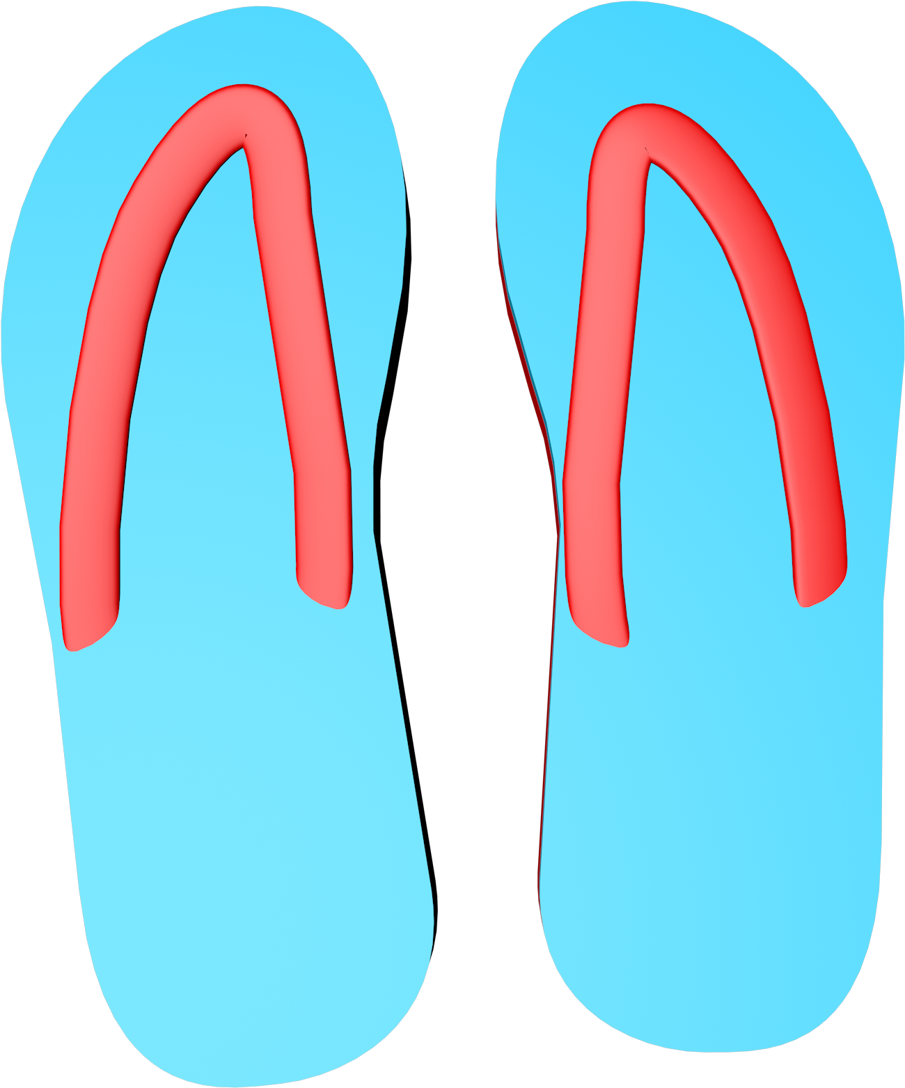 C4d Simple Blue Red Flip Flop Poster - Flip-flops (2000x2000), Png Download
