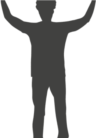 People Silhouette Clipart Raised Hand - Standing (640x480), Png Download