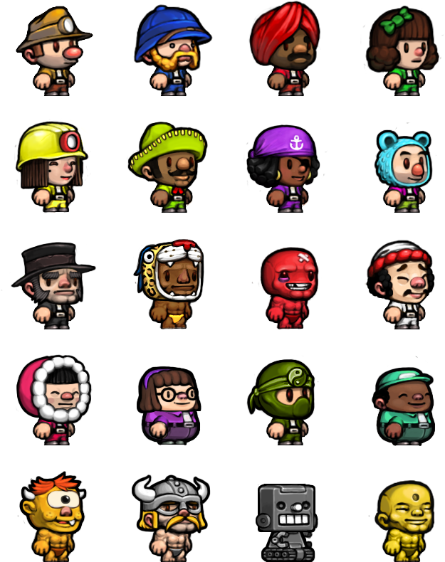 Com/files/spelunky-chars Game - Spelunky Characters (656x820), Png Download