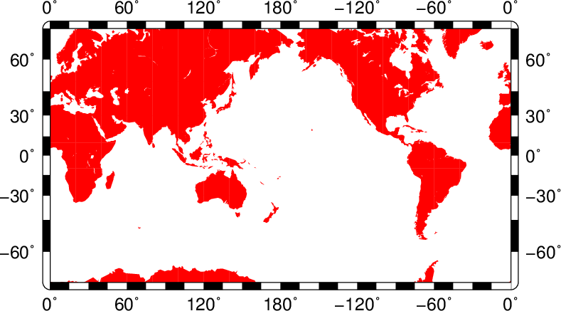 Images/gmt Mercator - World Map With Asia In The Center (789x437), Png Download