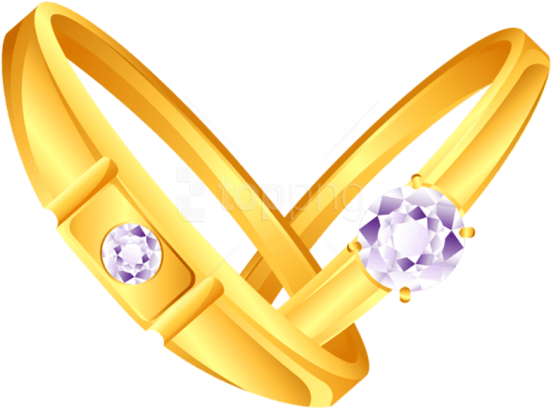 Free Png Download Golden Rings With Diamonds Clipart - Engagement Ring Png File (850x644), Png Download