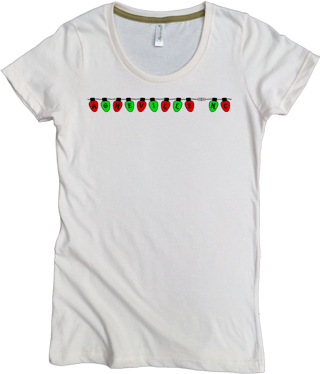 Asheville Christmas Lights Printed On Women's Favorite - Spacex Shirt (792x782), Png Download