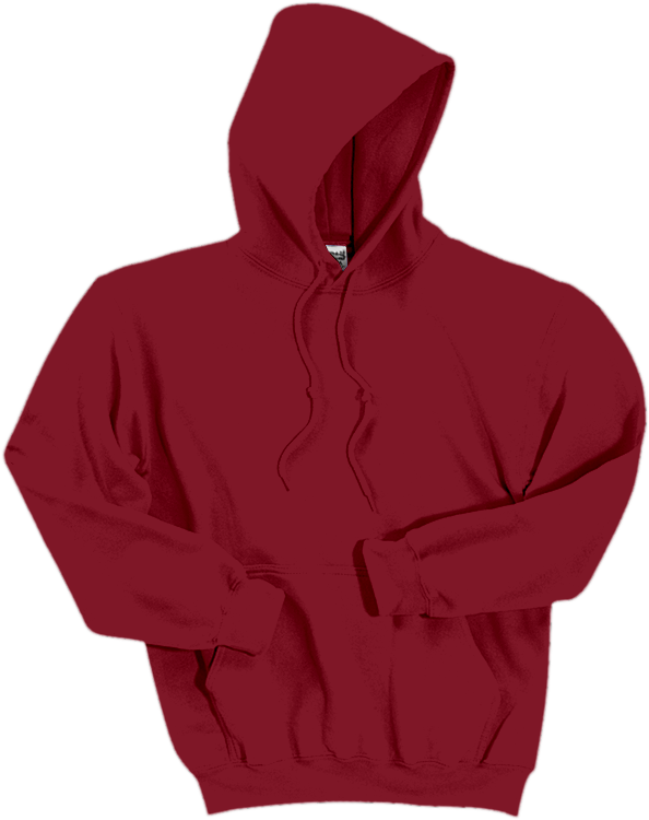 Gildan Dryblend Pullover Hooded Sweatshirt 12500 Cardinal - Gildan Hoodie Blank Black (750x750), Png Download