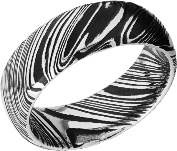 Woodgrain Damascus Steel 8mm Band D8dwoodgrain Blackall - Wedding Ring (600x600), Png Download