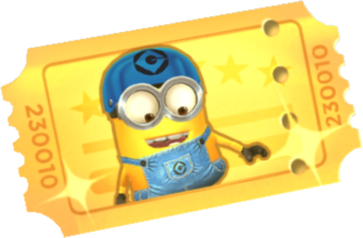 Image Minion Skater Golden Ticket Png Despicable - Minion Rush Golden Tickets (855x649), Png Download