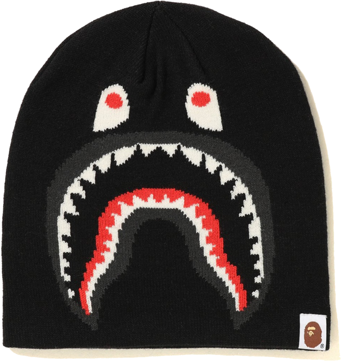 Bape 2nd Shark Knit Cap 'black' - Bape Shark Long Sleeve (1024x1024), Png Download