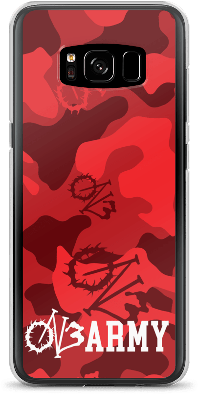 Red Camo Samsung Galaxy Case - Smartphone (1000x1000), Png Download
