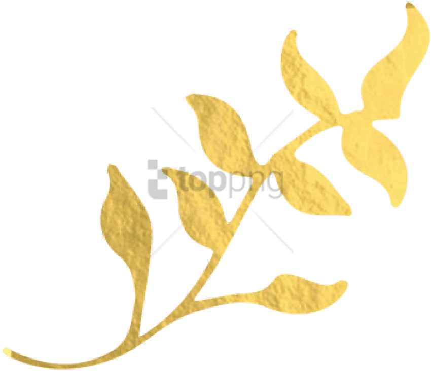 Free Png Gold Foil Leaf Png Image With Transparent - Gold Leaf Png (850x732), Png Download