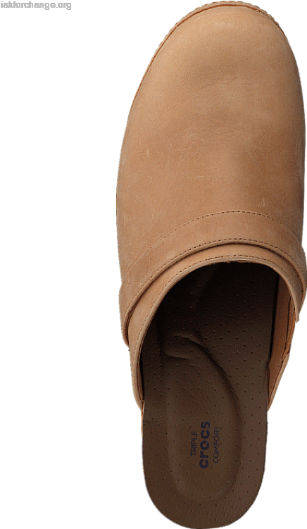 Women's Crocs Crocs Sarah Leather Clog Camel - Slipper (600x750), Png Download
