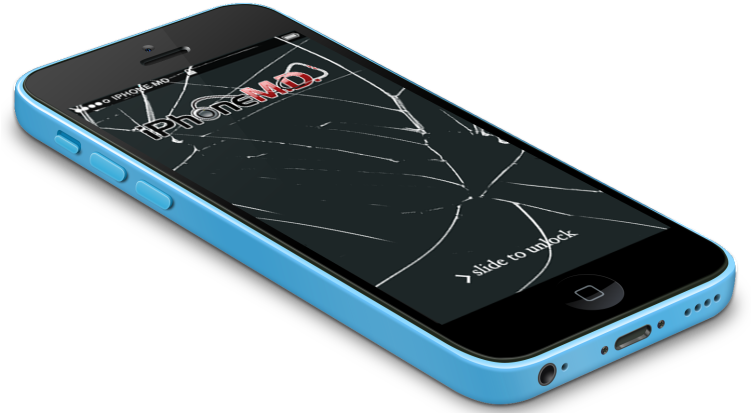 Iphone 5c Screen Smashed (750x420), Png Download