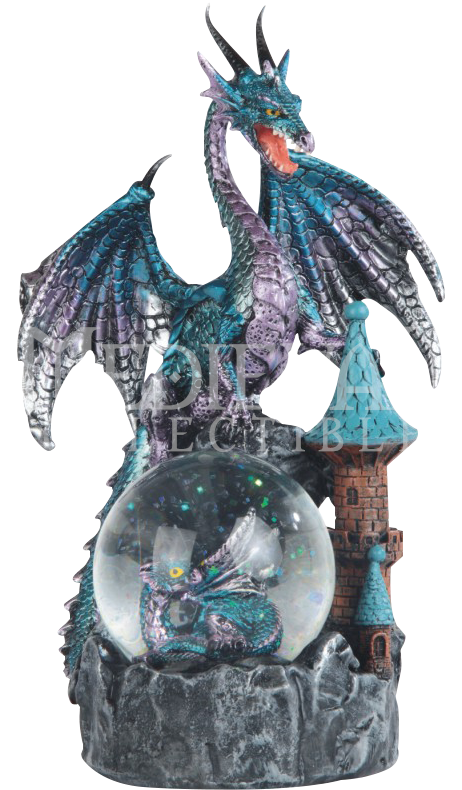 Blue Dragon On Castle Snow Globe - Dragon (789x789), Png Download