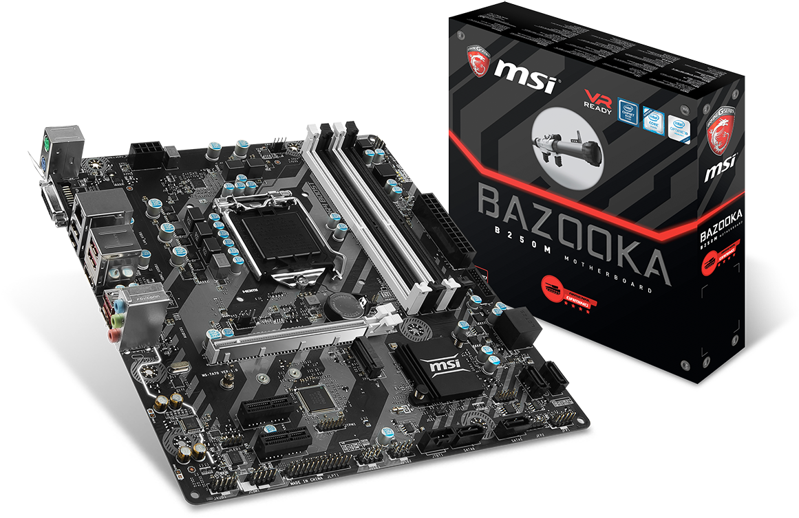 B250m Bazooka Box - Motherboard Msi B250m Bazooka (1200x820), Png Download