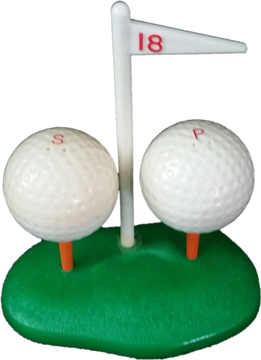 Plastic Golf Ball Salt And Pepper Shaker 1940's Mid - Pitch And Putt (1197x1197), Png Download