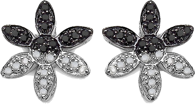 Sterling Silver Black Diamond Earring - Earrings (720x720), Png Download