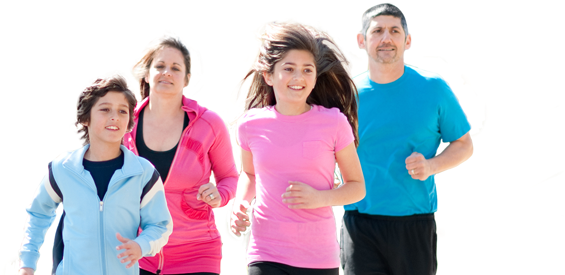 Familia De 4 Corriendo - Familias Corriendo (1600x548), Png Download