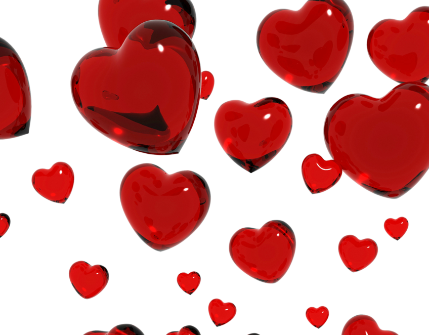 Lot Of Hearts Render (848x662), Png Download