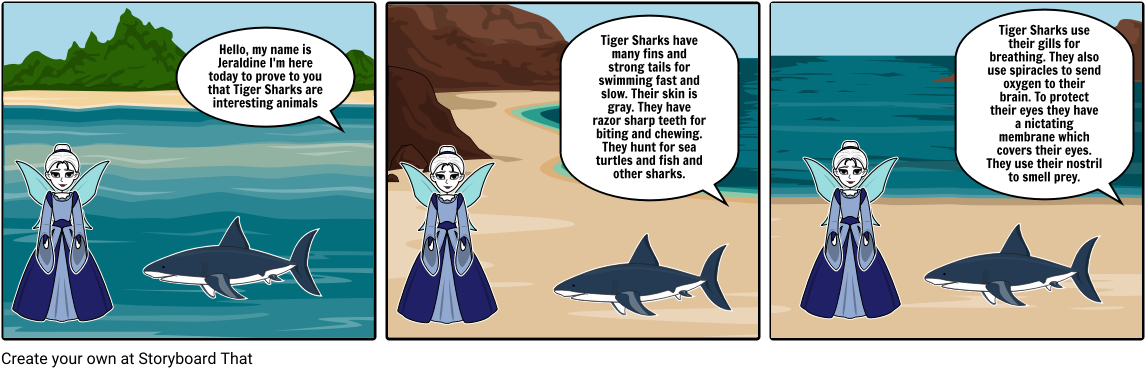 Tiger Sharks - Cartoon Shark Smelling (1164x385), Png Download