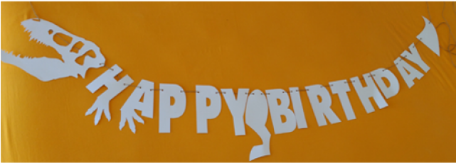 Dinosaur Banner Happy Birthday - Banner (640x640), Png Download