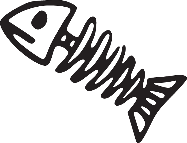 Fish Skeleton Clipart (648x494), Png Download