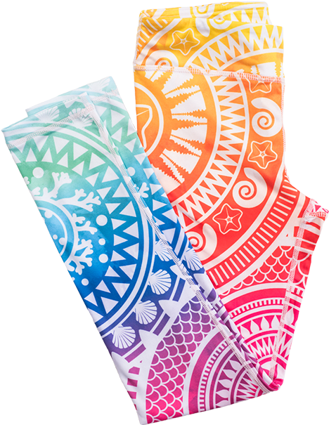 Aztec - Girls Women Mermaid Leggings By Fin Fun (527x800), Png Download