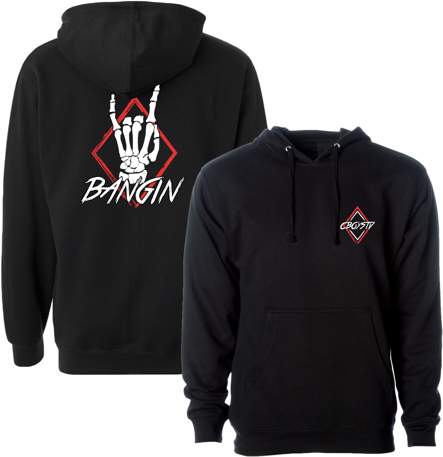 Bangin Skelly Front Back Hoodie - Hoodie (1000x1000), Png Download
