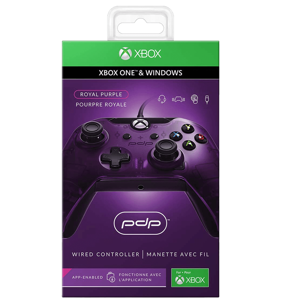 Wired Controller For Xbox One, Xbox One X And Xbox - Pdp Wired Controller Royal Purple Xbox Windows (1000x1000), Png Download