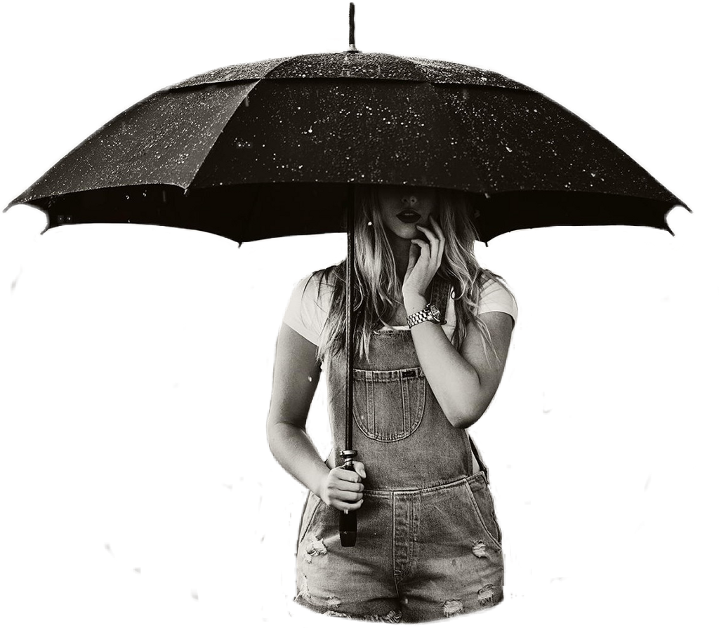 Lluvia Sticker - Girl In The Rain Wallpapers For Iphone (1024x895), Png Download