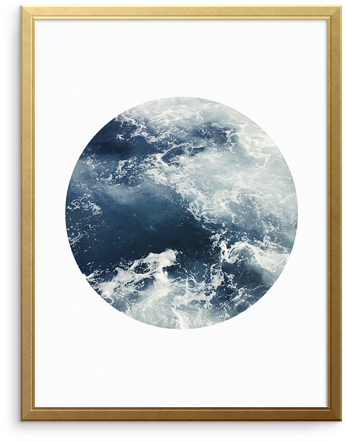A Vertical/portrait Gold Frame Contains An Art Print - Earth (1173x1174), Png Download