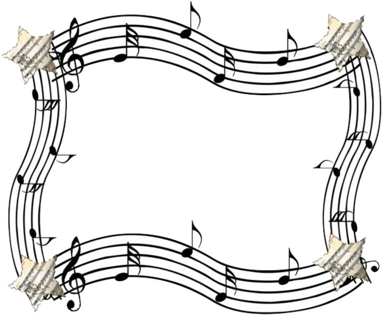 #music #notes #staff #scale #musicscales #stars #border - Frame Music Png (1024x1024), Png Download
