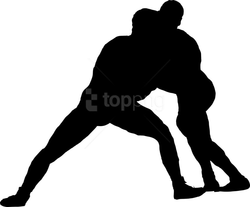 Free Png Sport Wrestling Silhouette Png - Silhouette (850x704), Png Download