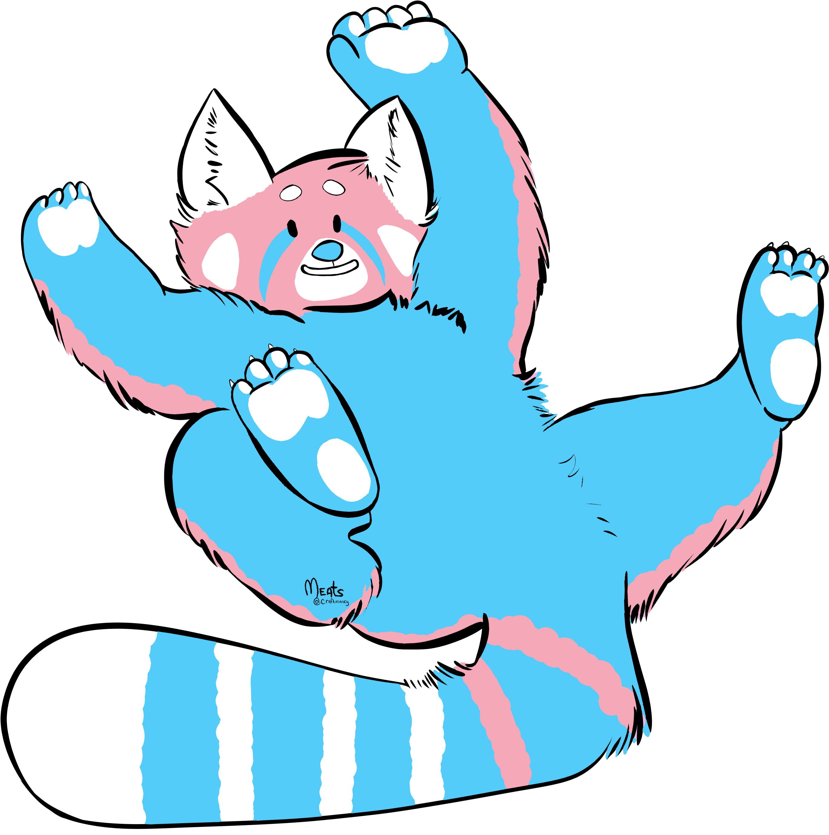 Red Panda Trans Pride Sticker (2800x2800), Png Download