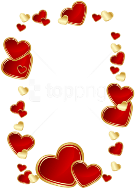 Free Png Download Gold And Red Hearts Decorationpicture - Red Hearts Png (480x673), Png Download