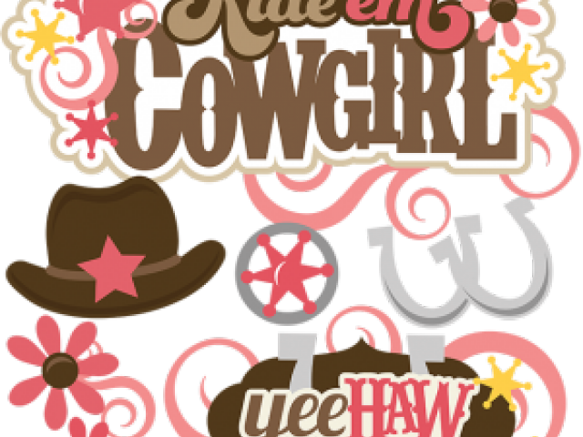 Cowgirl Clipart Svg - Ride Em Cowgirl Png (640x480), Png Download