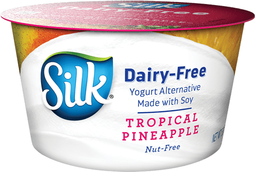 Silk Tropical Pineapple Soy Dairy-free Yogurt Alternative - Dessert (496x1130), Png Download