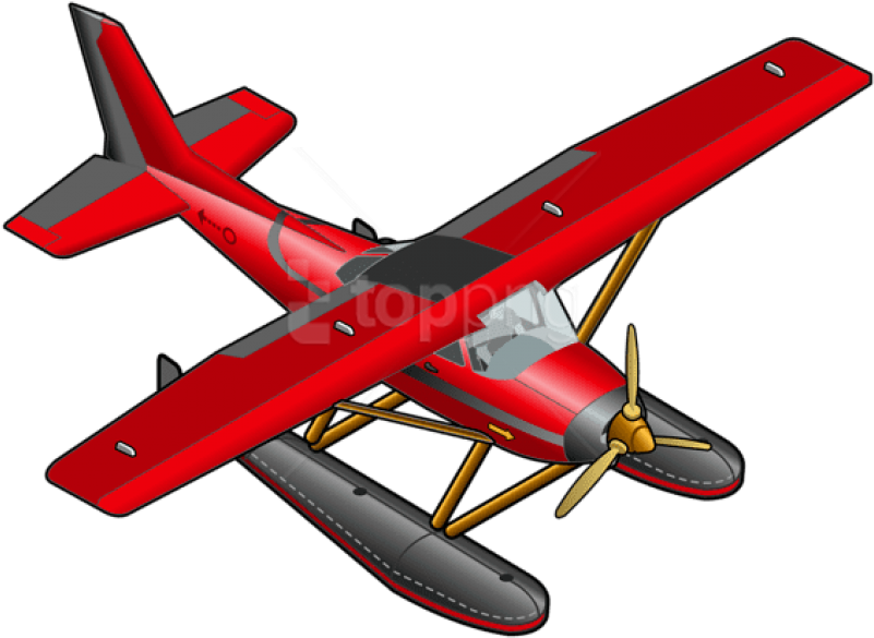 Free Png Download Red Plane Transparent Clipart Png - Red Plane Clipart (850x627), Png Download