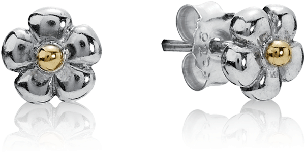 Graphic Free Library Pandora - Pandora Flower Earrings Rose Gold (1000x1000), Png Download