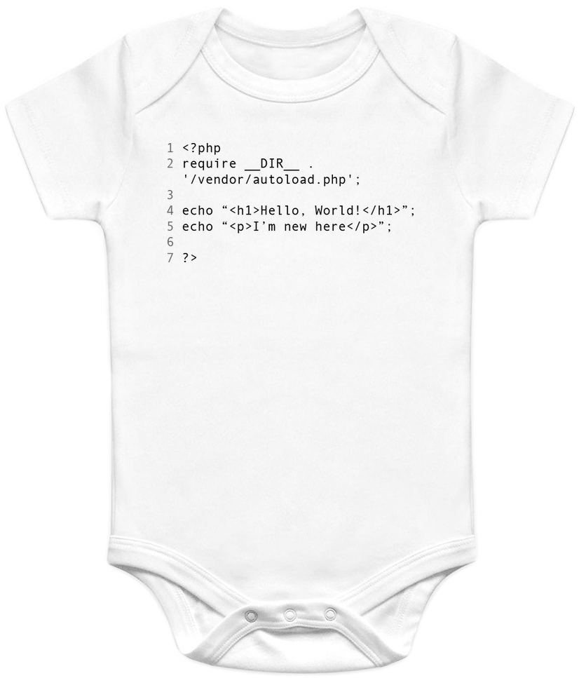 A Cute Baby Onesie For Php Programmers - Programmer Baby Onesie (868x1035), Png Download