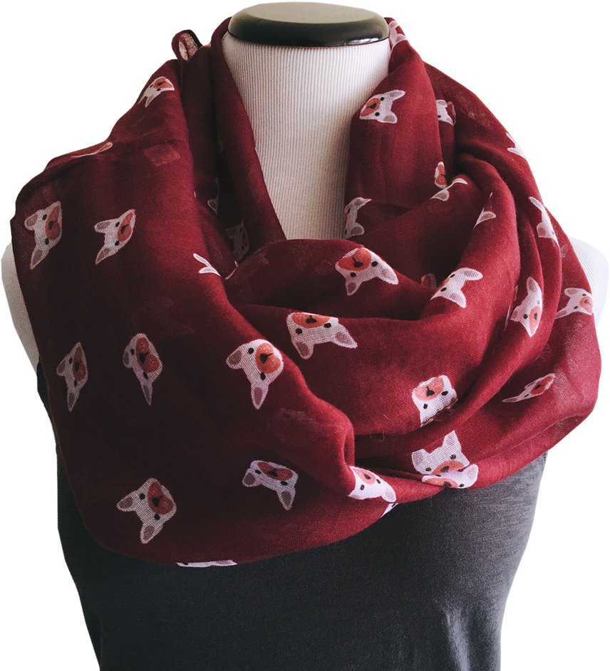 Bailey The French Bulldog Scarf - Scarf (1024x1024), Png Download