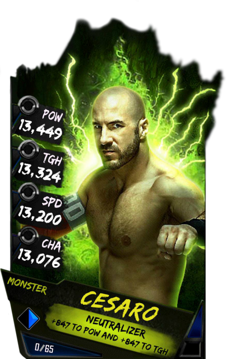Cesaro S4 17 Monster - Wwe Supercard Monster Carmella (456x720), Png Download