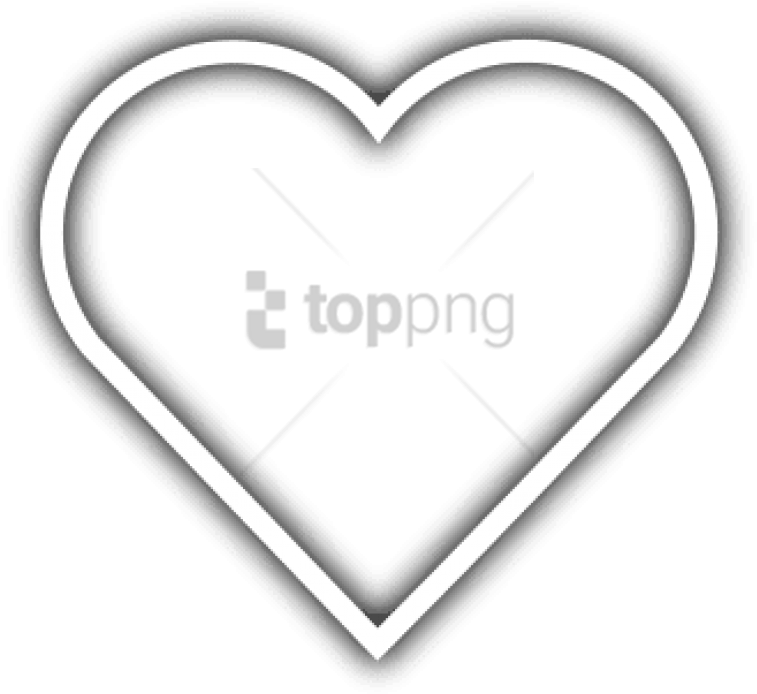 Free Png Download Heart Outline Glowing Png Images - Transparent White Heart Outline (850x772), Png Download