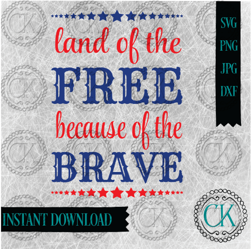 Land Of The Free Because Of The Brave, July 4th Svg, - Parallel (750x500), Png Download