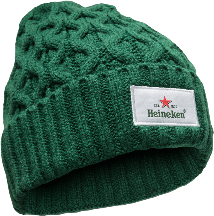Heineken Beanie Knitted Green Heineken Winter Hat Png - Beanie (960x960), Png Download