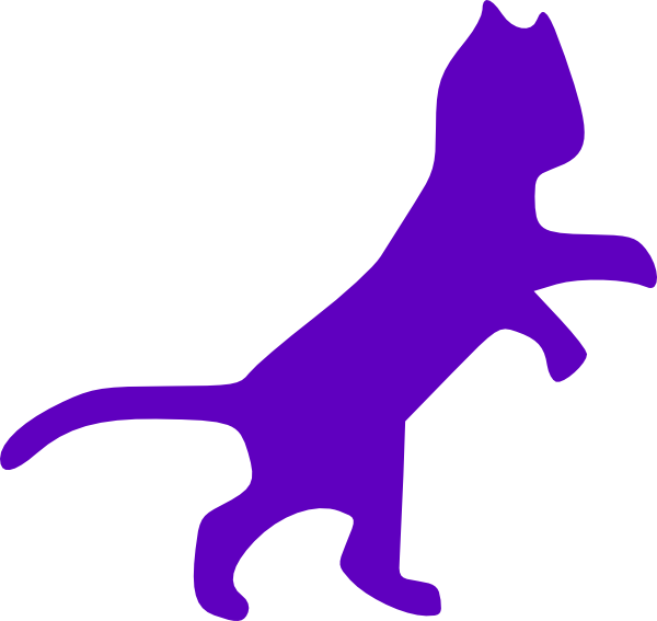 Purple Cat Dancing Clip Art - Cat Clip Art (600x567), Png Download