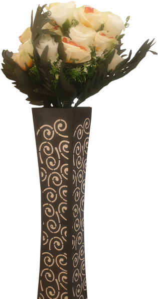 Long Flower Vase Brown - Vase (600x600), Png Download