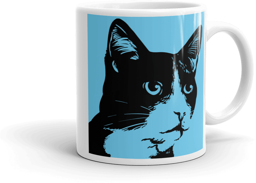 Pop Art Cat Mug - Coffee Cup (1000x1000), Png Download