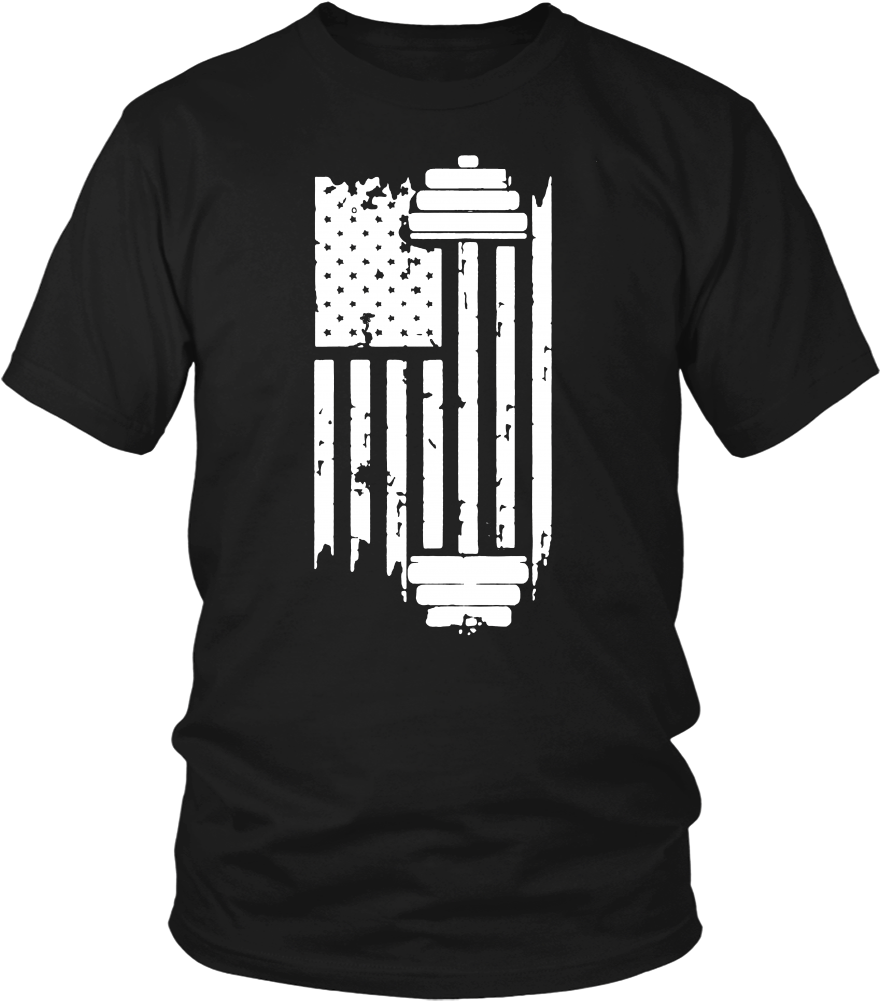American Flag And Barbell - Seder Masochism T Shirt (1000x1000), Png Download