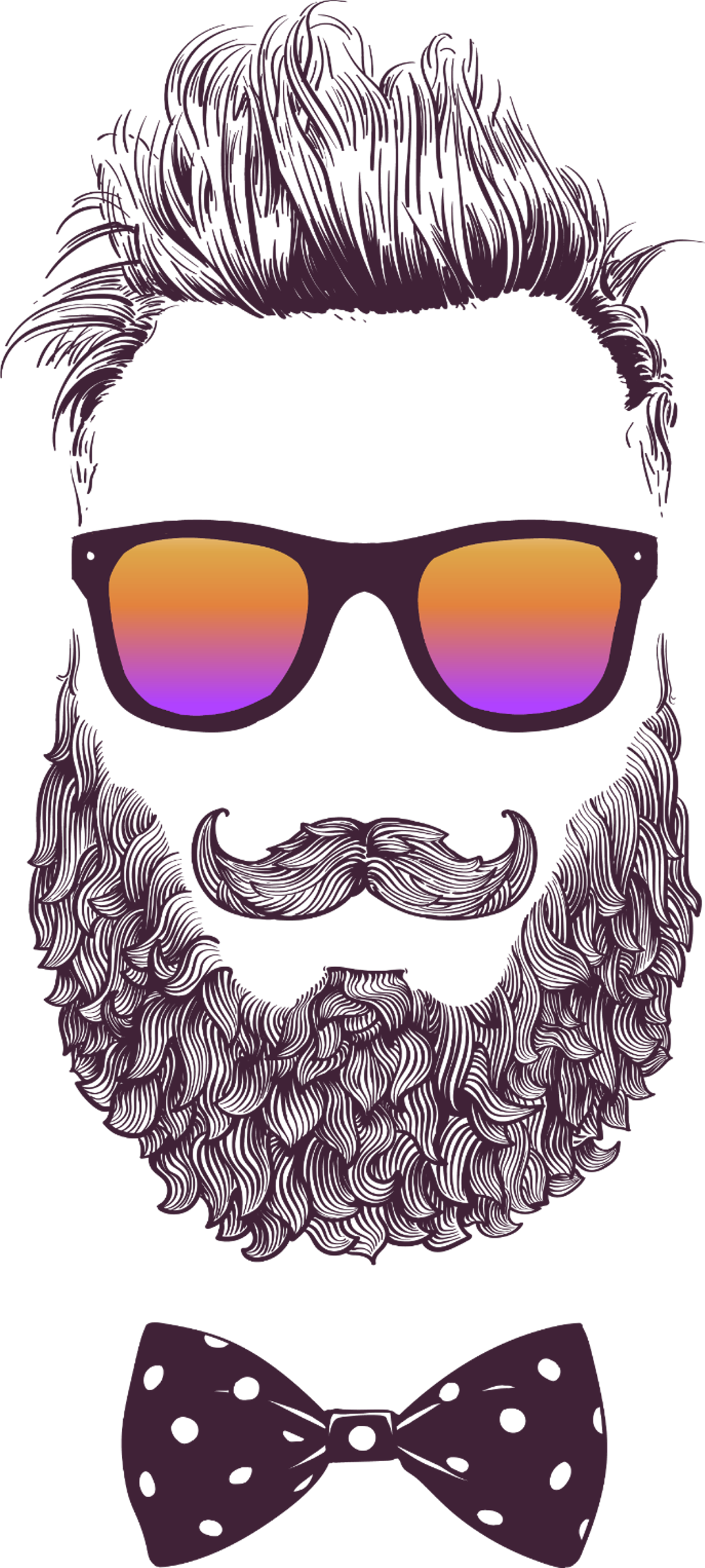 #beard #man #hipster #silhouette #face #faceman - Gentleman Hipster (1024x2275), Png Download