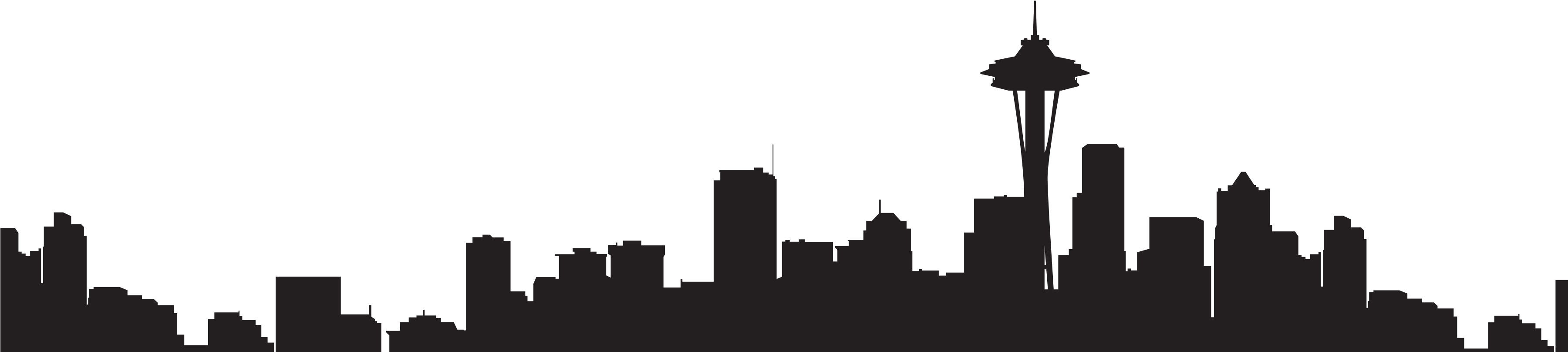 In Post-production - Black And White Seattle Skyline Png (3600x3375), Png Download