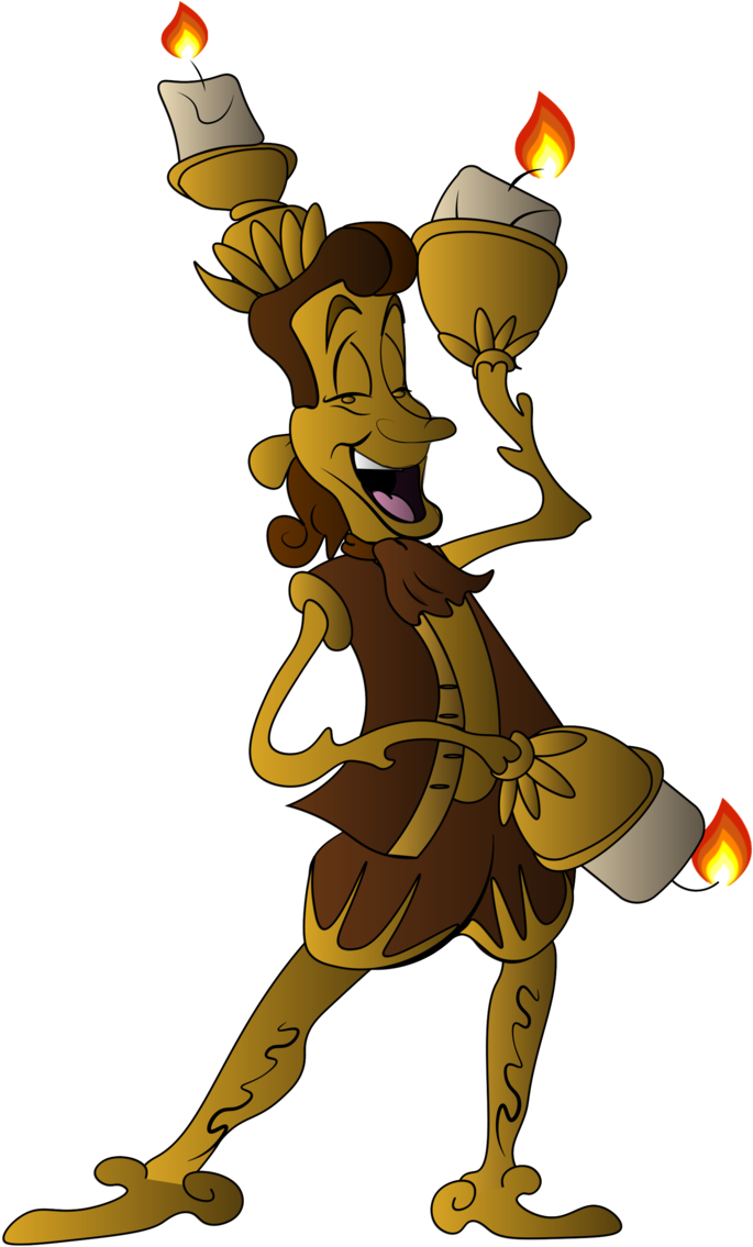 Belle 26525836 Source - Lumiere And Cogsworth 1991 2017 (699x1144), Png Download