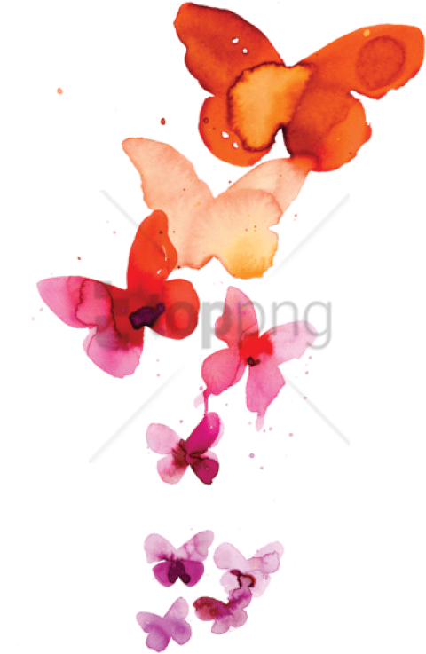 Free Png Watercolor Butterfly Tattoo Png Image With - Watercolor Butterfly (480x737), Png Download